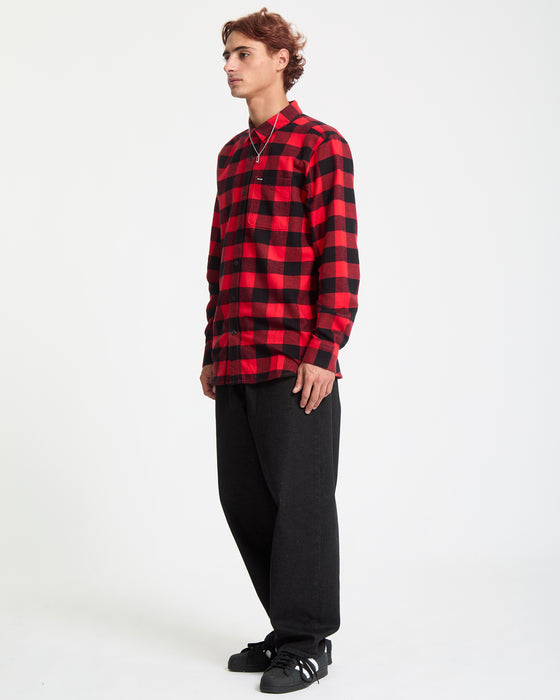 【OUTLET】VOLCOM メンズ CADEN PLAID LS ロングスリーブシャツ