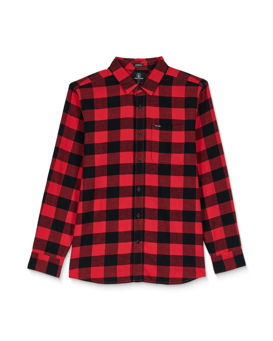 【OUTLET】VOLCOM メンズ CADEN PLAID LS ロングスリーブシャツ