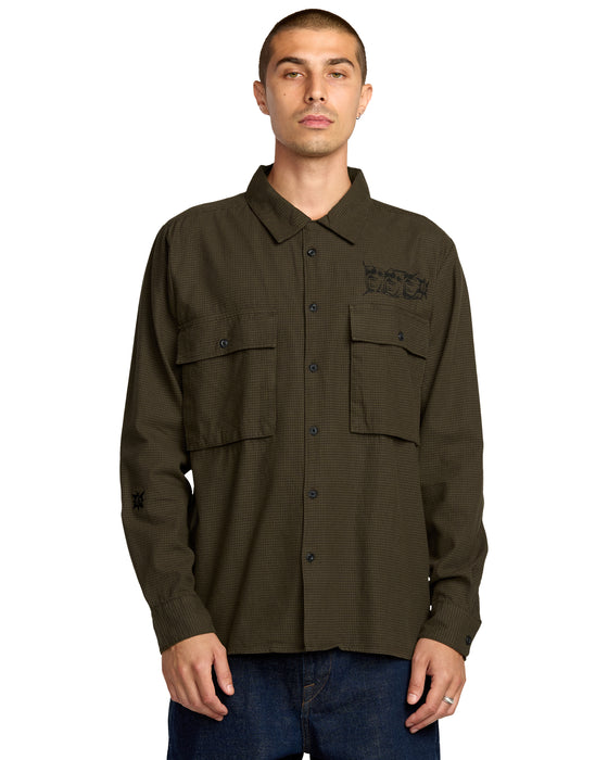 OUTLET】VOLCOM メンズ POVJ WORKSHIRT ロングスリーブシャツ