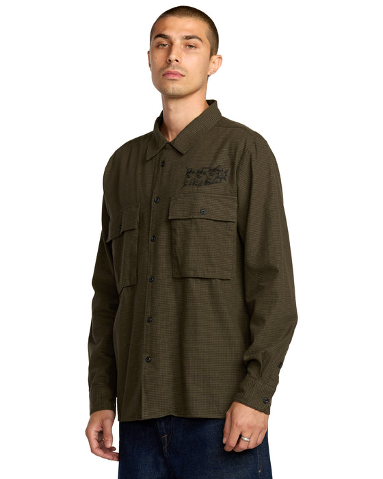 OUTLET】VOLCOM メンズ POVJ WORKSHIRT ロングスリーブシャツ