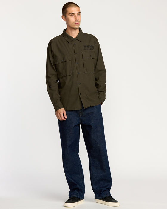 VOLCOM メンズ POVJ WORKSHIRT ロングスリーブシャツ