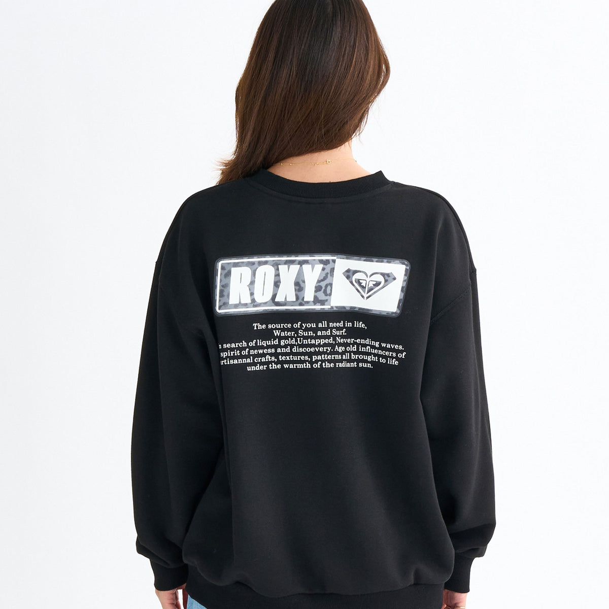 完売品 新品タグ付 リフレクティブロゴウインドクルーネック プルオーバー 黒 Ｌ Roxy SQUARE LOGO PULL OVER ウィメンズ トップス 速乾 長袖