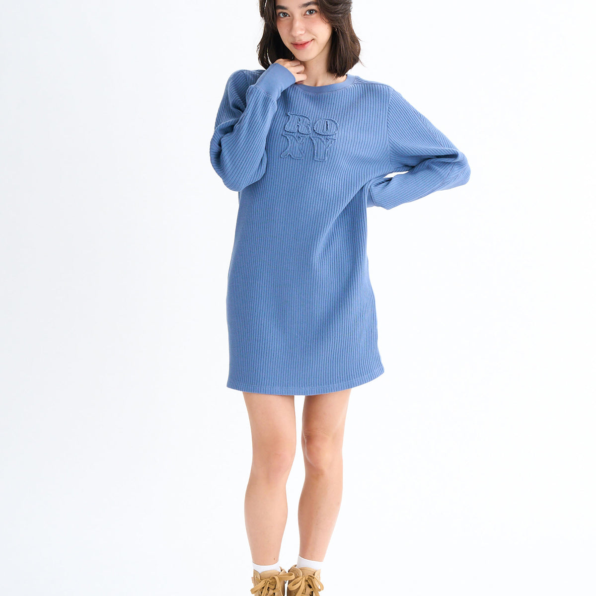 OUTLET】Roxy MY PACE ウィメンズ 長袖リブ素材 ミニ丈ワンピース &lt