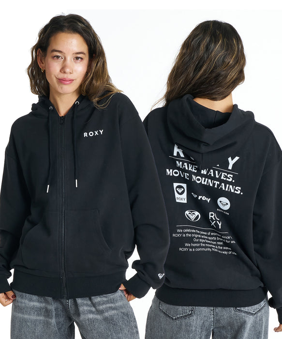 Roxy HISTORICAL LOGO ZIP HOODIE ウィメンズ フード付きパーカ 長袖