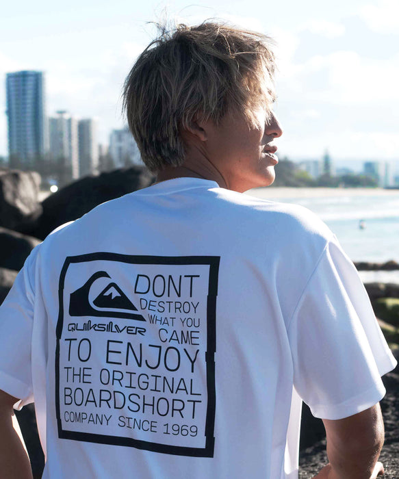 【OUTLET】QUIKSILVER メンズ DISTORTED BOX ST 半袖コットンTシャツ ルーズフィット ロゴT