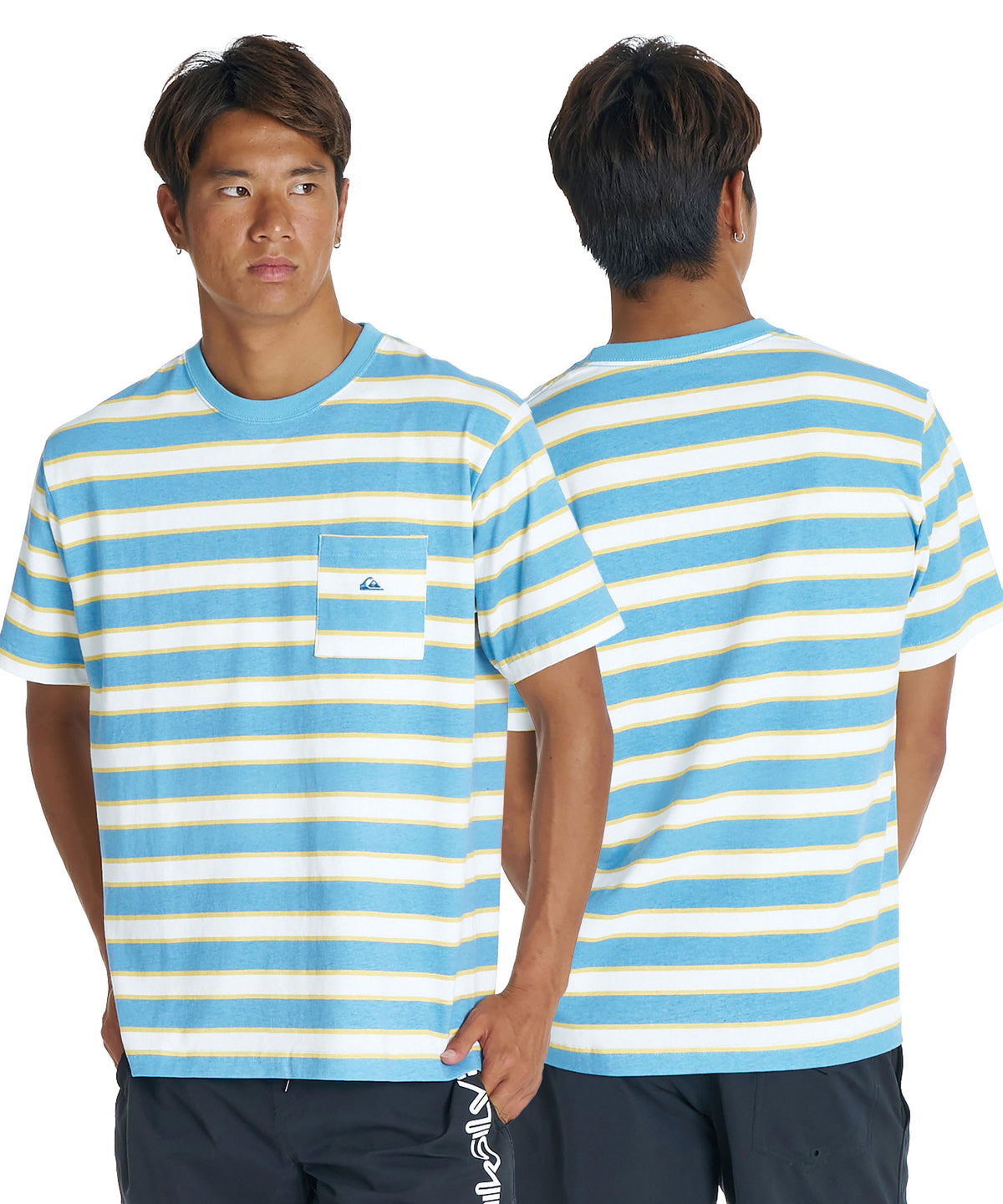 Dino　ボーダーS QUIKSILVER メンズ QS BORDER ST 半袖ボーダーTシャツ レギュラー