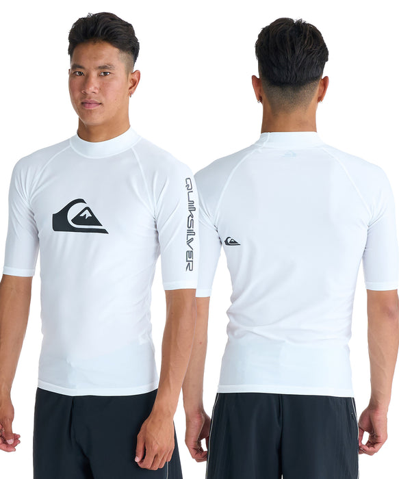 琉晴 QUIKSILVER メンズ ALL TIME SR ハイネック半袖ラッシュガード 速乾