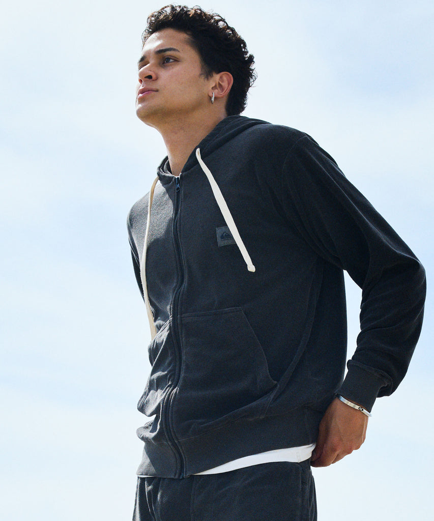 QUIKSILVER メンズ PG PILE WASH ZIP HOODIE 長袖パーカー パイル地