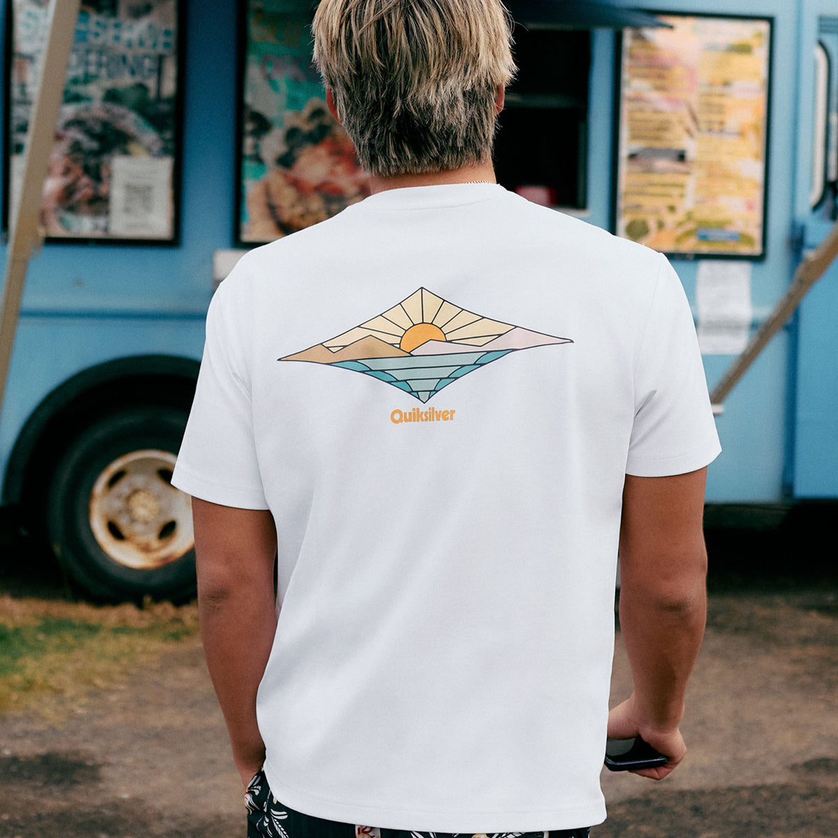 QUIKSILVER メンズ OUTDOOR SURF ST 半袖Tシャツ 接触冷感 速乾 UPF50+