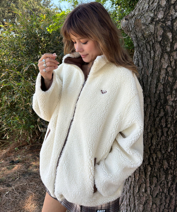 Roxy CHEER UP ウィメンズ リバーシブル ボアジャケット 撥水加工 <2025FW HEART WAVE HOLIDAYS>