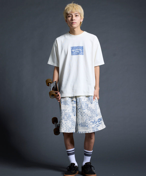 QUIKSILVER メンズ/ユニセックス MERCURY PAISLEY BAGGY SWEAT SHORTS ショートパンツ ペイズリー柄 フリース生地<MERCURY COLLECTION>【2026年夏モデル】