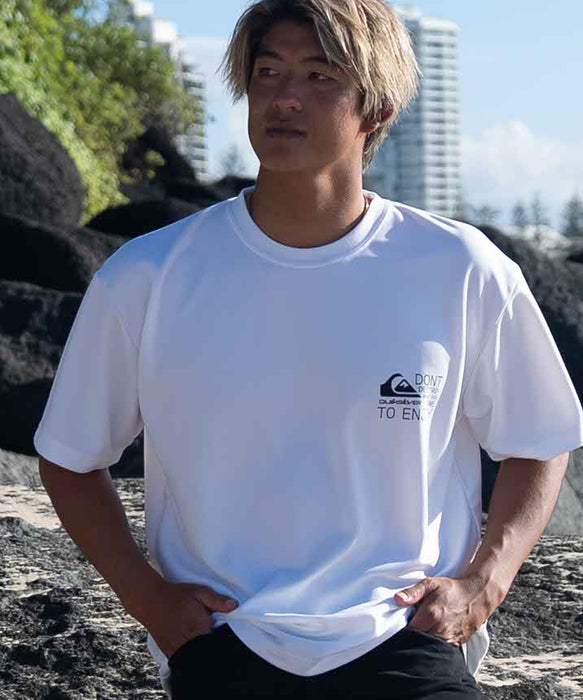 【OUTLET】QUIKSILVER メンズ DISTORTED BOX ST 半袖コットンTシャツ ルーズフィット ロゴT