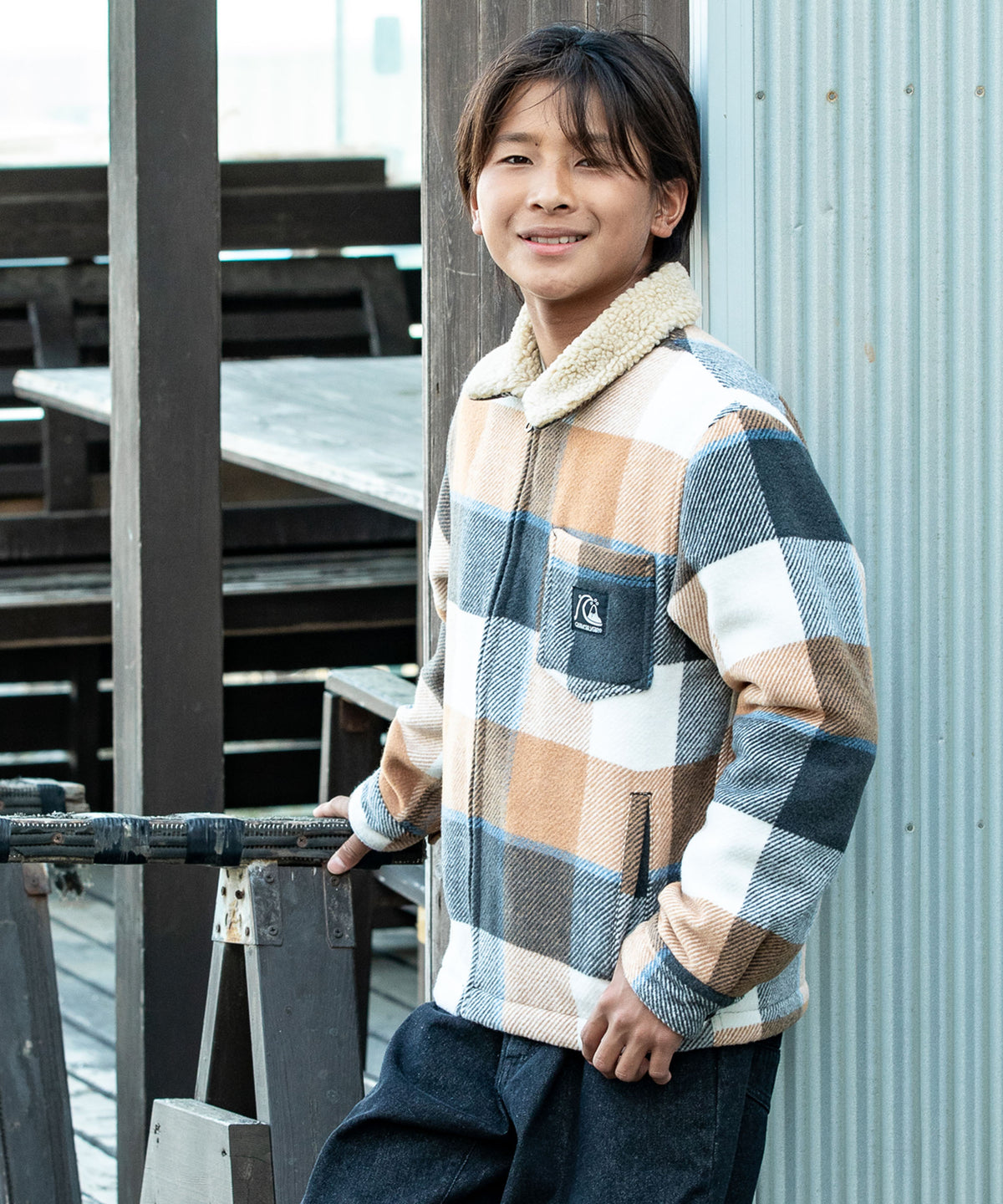 OUTLET FAMILY SALE】Quiksilver ユース DNA SHERPA HARRINGTON YOUTH