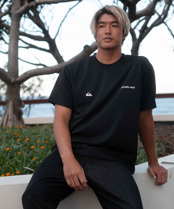【OUTLET】QUIKSILVER メンズ DOUBLE LOGO ST 半袖Tシャツ レギュラーフィット ポリエステル ロゴT
