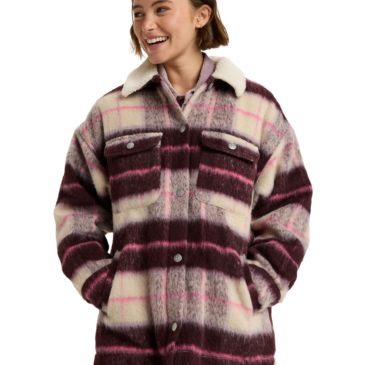 Roxy PASSAGE OF TIME ウィメンズ チェックシャツ コート <2025FW