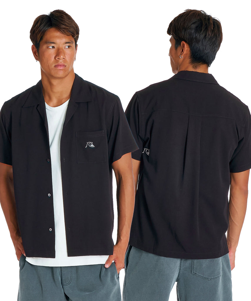 QUIKSILVER メンズ DNA BUBBLE OPEN SHIRT 半袖オープンカラーシャツ