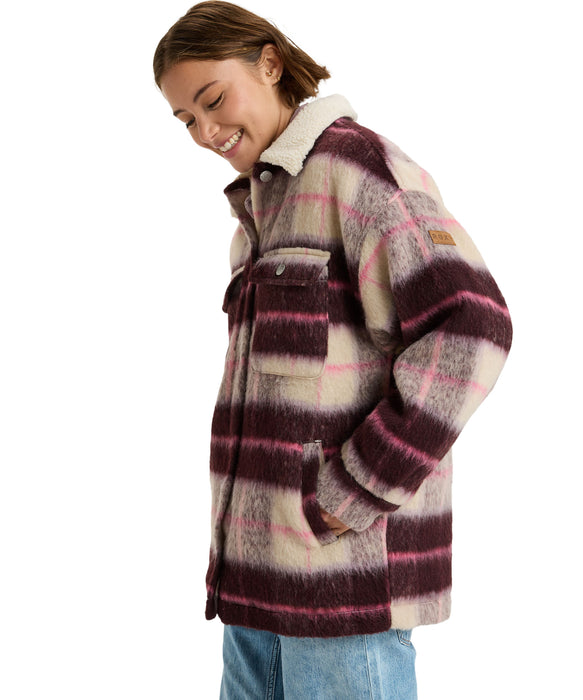 Roxy PASSAGE OF TIME ウィメンズ チェックシャツ コート <2025FW HEART WAVE>  <25FWグローバル展開アイテム>