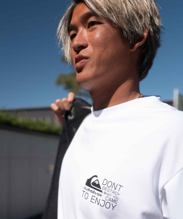 【OUTLET】QUIKSILVER メンズ DISTORTED BOX ST 半袖コットンTシャツ ルーズフィット ロゴT
