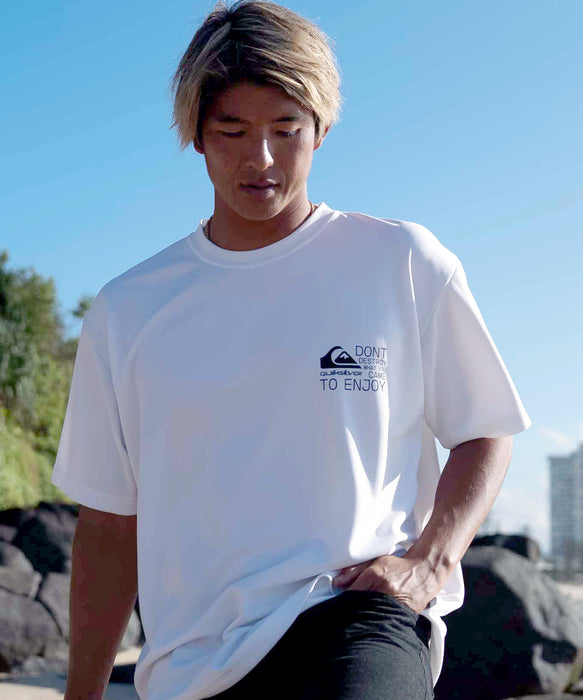 【OUTLET】QUIKSILVER メンズ DISTORTED BOX ST 半袖コットンTシャツ ルーズフィット ロゴT