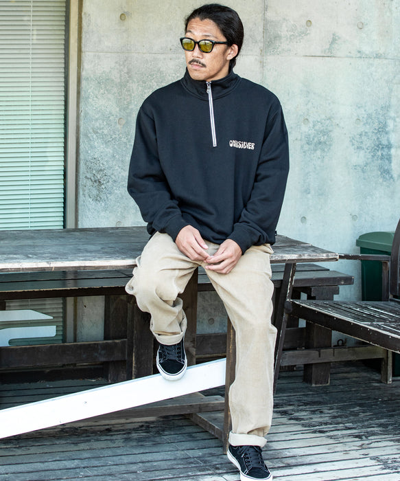 GW期間限定値下げ！ XANDER ZHOU ブラック ハーフジップ ポロシャツ 新色追加 KANGOL カンゴール 別注コラボ 裏起毛ロゴ刺繍ハーフジップ