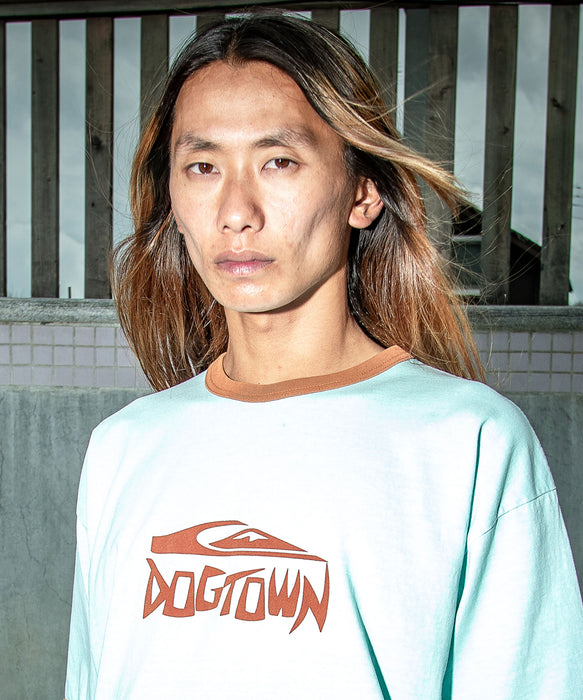 <QUIKSILVER X DOGTOWN> メンズ DTQS PG HORRORSCRIPT RINGER ST 半袖コットンTシャツ ルーズフィット【2026年夏モデル】