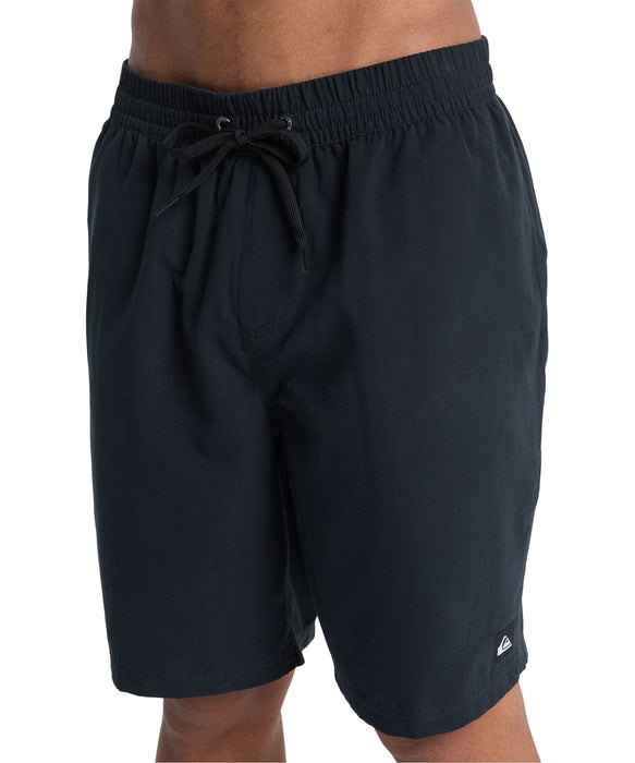 QUIKSILVER メンズ EVERYDAY SOLID VOLLEY 19 ジャムボードショーツ 19インチ インナーショーツ付き (ウエストゴムタイプ) ノンストレッチ・撥水加工 【2026年春夏モデル】