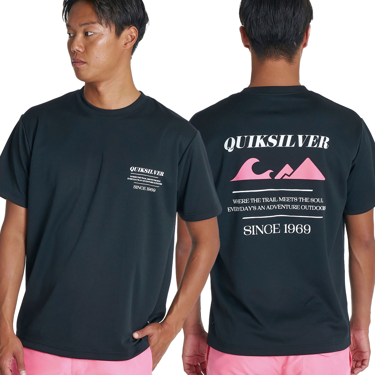 QUIKSILVER メンズ TEXT LOGO SS 半袖Tシャツ 速乾 UPF50+ ドライ