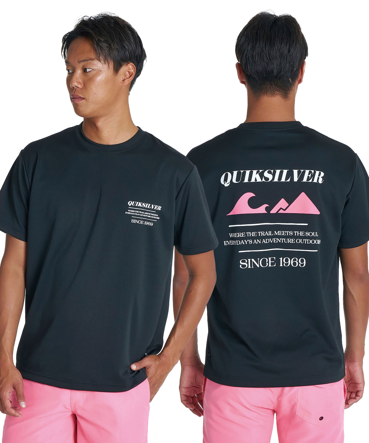 QUIKSILVER メンズ TEXT LOGO SS 半袖Tシャツ 速乾 UPF50+ ドライ