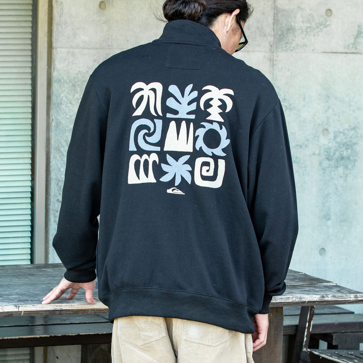 OUTLET】QUIKSILVER メンズ SUN FLOW SWEAT HZ ハーフジップスウェット