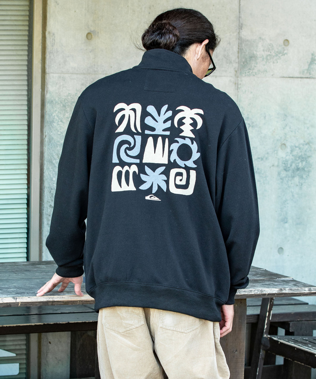 OUTLET】QUIKSILVER メンズ SUN FLOW SWEAT HZ ハーフジップスウェット