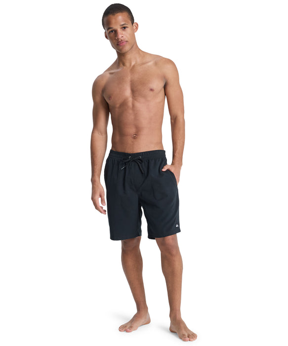 QUIKSILVER メンズ EVERYDAY SOLID VOLLEY 19 ジャムボードショーツ 19インチ インナーショーツ付き (ウエストゴムタイプ) ノンストレッチ・撥水加工 【2026年春夏モデル】