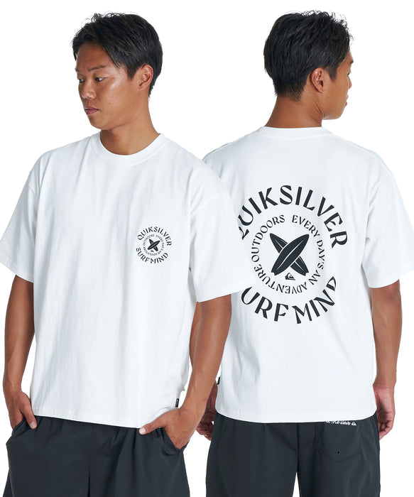 QUIKSILVER メンズ SURF MIND ST 半袖Tシャツ バックプリント ルーズフィット【2026年夏モデル】