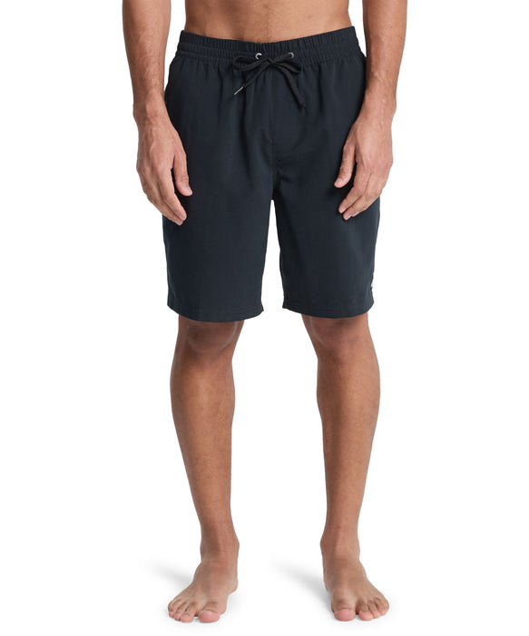 QUIKSILVER メンズ EVERYDAY SOLID VOLLEY 19 ジャムボードショーツ 19インチ インナーショーツ付き (ウエストゴムタイプ) ノンストレッチ・撥水加工 【2026年春夏モデル】
