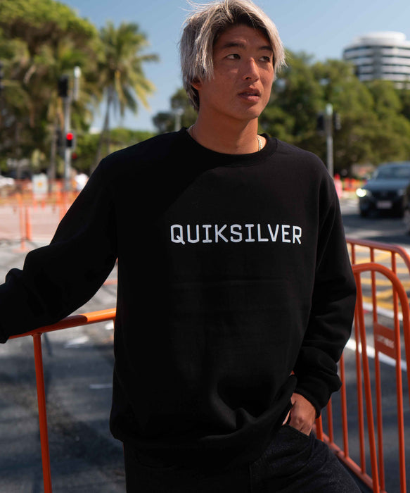 【OUTLET】QUIKSILVER メンズ DNA BIG CLICKER SWEAT CREW クルーネックスウェット 軽量ソフトフリース 特殊裏起毛