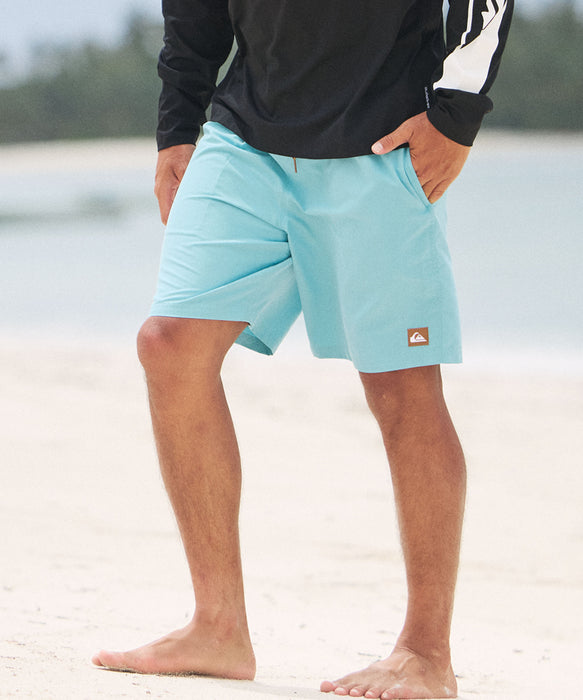 QUIKSILVER メンズ EVERYDAY SOLID VOLLEY 19 ジャムボードショーツ 19インチ インナーショーツ付き (ウエストゴムタイプ) ノンストレッチ・撥水加工 【2026年春夏モデル】