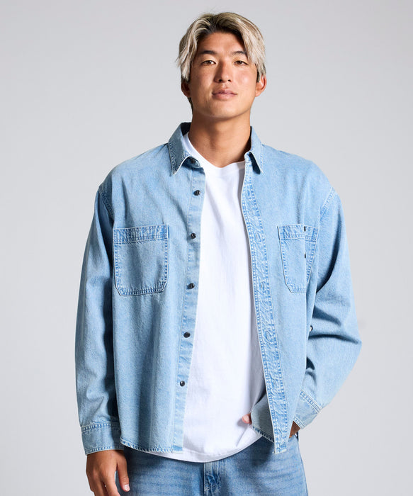 QUIKSILVER メンズ DENIM WASH SH 長袖デニムシャツ ルーズフィット 【2026年春夏モデル】