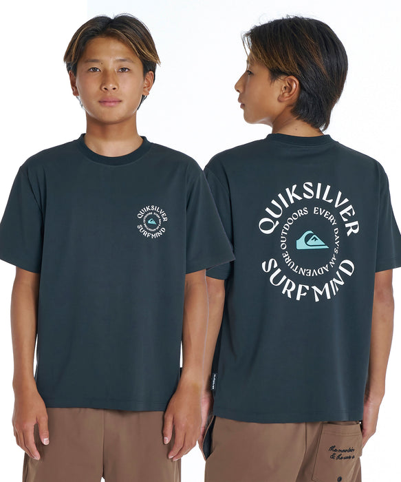 QUIKSILVER <超速乾x遮熱Tシャツ>QS CIRCLE SS YOUTH キッズ 半袖Tシャツ UPF50+ 4WAYストレッチ【2026年夏モデル】