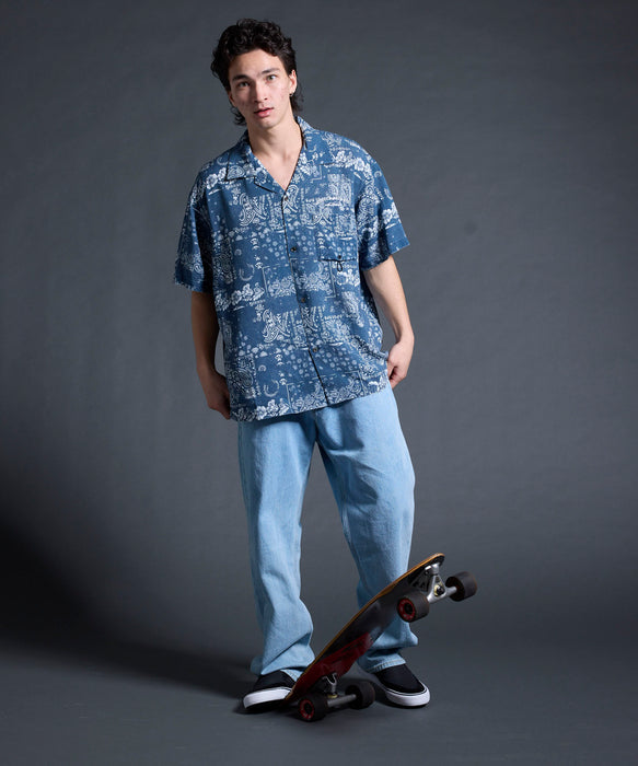 QUIKSILVER メンズ/ユニセックス MERCURY PAISLEY OPEN SHIRT 半袖