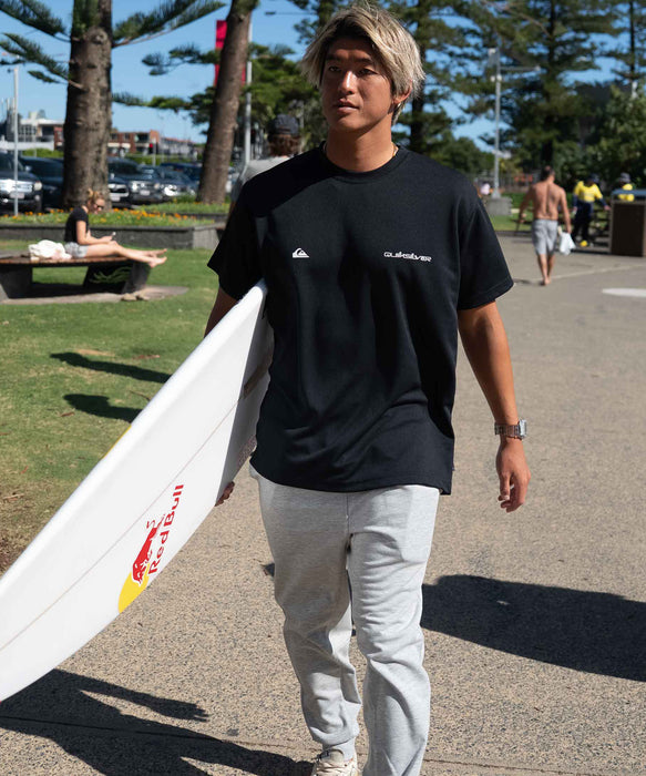【OUTLET】QUIKSILVER メンズ DOUBLE LOGO ST 半袖Tシャツ レギュラーフィット ポリエステル ロゴT
