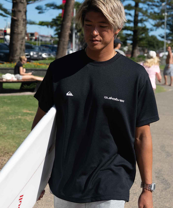 【OUTLET】QUIKSILVER メンズ DOUBLE LOGO ST 半袖Tシャツ レギュラーフィット ポリエステル ロゴT