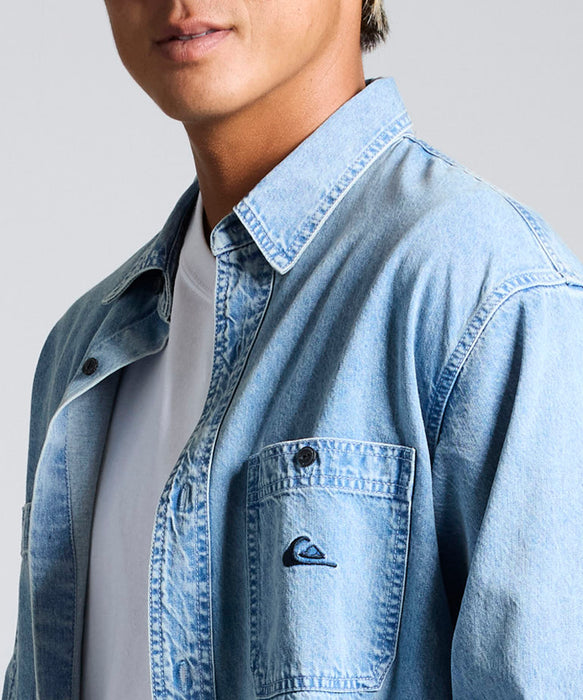 QUIKSILVER メンズ DENIM WASH SH 長袖デニムシャツ ルーズフィット