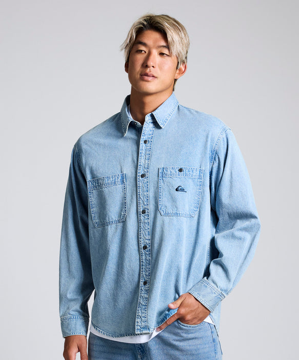 新品　SEA ヴィンテージ加工デニムブルー 長袖シャツ antiqua アンティカ ヴィンテージ加工 デニムシャツ ブルー - メルカリ