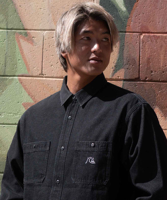 【OUTLET】Quiksilver メンズ DENIM WASH SHIRT シャツ セットアップ