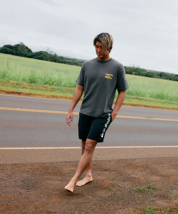 QUIKSILVER メンズ SURF CO ST 半袖Tシャツ バックプリント ルーズフィット【2026年夏モデル】