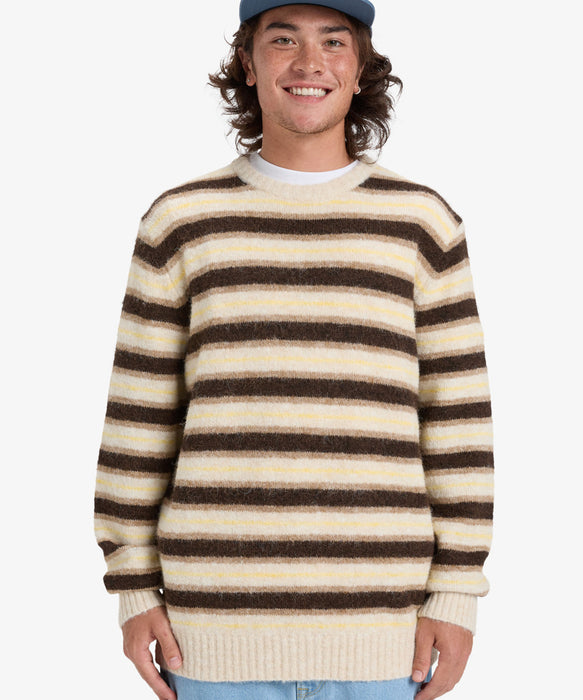 【OUTLET】Quiksilver メンズ LAGOS STRIPED CREW SWEATER セーター