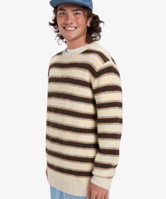 【OUTLET】Quiksilver メンズ LAGOS STRIPED CREW SWEATER セーター
