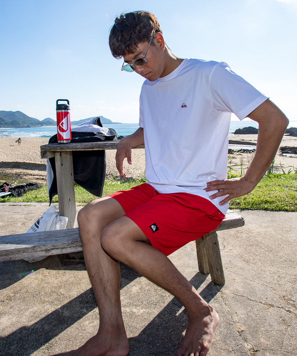 QUIKSILVER メンズ EVERYDAY SOLID VOLLEY 19 ジャムボードショーツ 19インチ インナーショーツ付き (ウエストゴムタイプ) ノンストレッチ・撥水加工 【2026年春夏モデル】