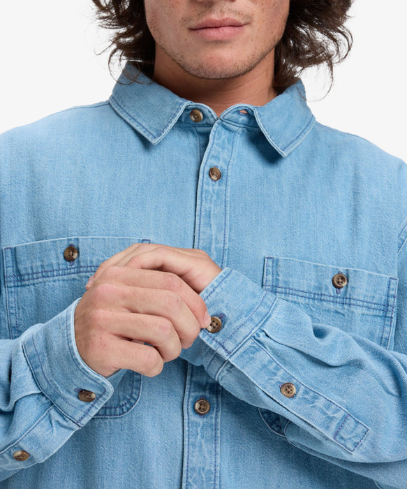 【OUTLET】Quiksilver メンズ BOZEMAN DENIM LS SHIRT シャツ