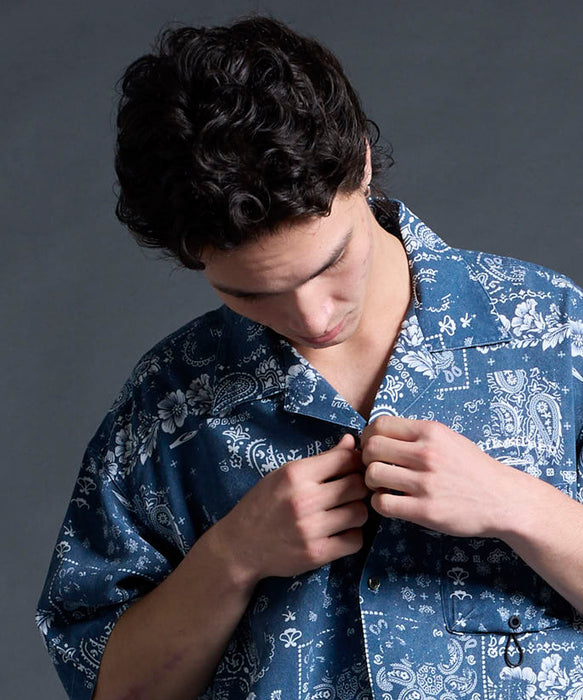 QUIKSILVER メンズ/ユニセックス MERCURY PAISLEY OPEN SHIRT 半袖シャツ オープンカラー<MERCURY COLLECTION>【2026年夏モデル】