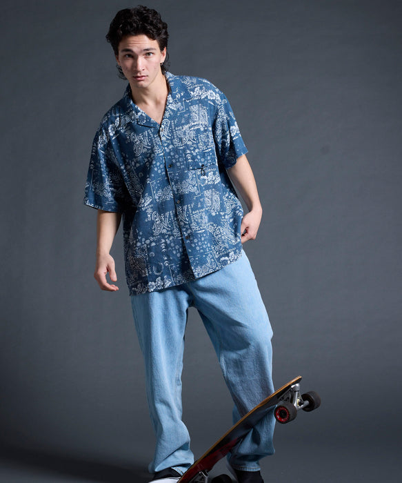 QUIKSILVER メンズ/ユニセックス MERCURY PAISLEY OPEN SHIRT 半袖